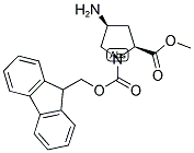 (2S, 4S)-4-[(FLUOREN-9-YLMETHOXY) CARBONYLAMINO]PYRROLIDINE-2-METHYLCARBOXYLATE 结构式