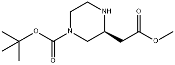 (S)-4-BOC哌嗪-2-乙酸甲酯盐酸盐 结构式