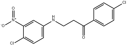 3-(4-CHLORO-3-NITROANILINO)-1-(4-CHLOROPHENYL)-1-PROPANONE 结构式