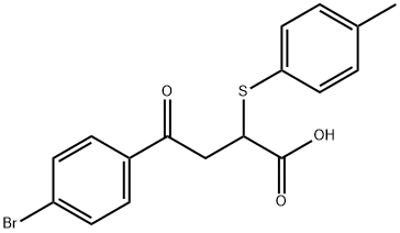 4-(4-BROMOPHENYL)-2-[(4-METHYLPHENYL)SULFANYL]-4-OXOBUTANOIC ACID 结构式