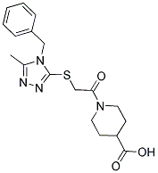 1-[[(4-BENZYL-5-METHYL-4H-1,2,4-TRIAZOL-3-YL)THIO]ACETYL]PIPERIDINE-4-CARBOXYLIC ACID 结构式