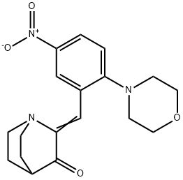 2-[(2-MORPHOLINO-5-NITROPHENYL)METHYLENE]-3-QUINUCLIDINONE 结构式