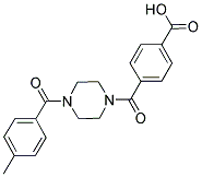 4-([4-(4-METHYLBENZOYL)PIPERAZIN-1-YL]CARBONYL)BENZOIC ACID 结构式