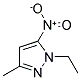 1-乙基-3-甲基-5-硝基-1H-吡唑 结构式