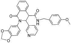 (2-BENZO[3,4-D]1,3-DIOXOLEN-5-YL-1-OXO-3-(3-PYRIDYL)(4-2,3,4-TRIHYDROISOQUINOLYL))-N-((4-METHOXYPHENYL)METHYL)FORMAMIDE 结构式