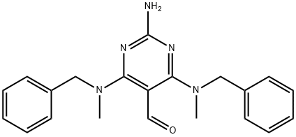 2-AMINO-4,6-BIS[BENZYL(METHYL)AMINO]-5-PYRIMIDINECARBALDEHYDE 结构式