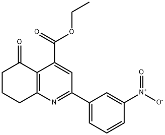 ETHYL 2-(3-NITROPHENYL)-5-OXO-5,6,7,8-TETRAHYDRO-4-QUINOLINECARBOXYLATE 结构式