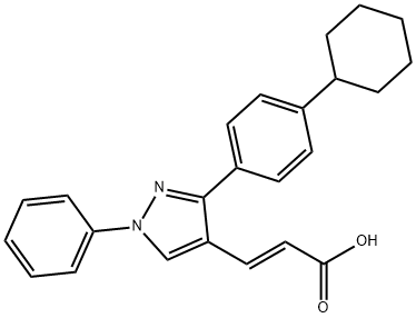 (E)-3-[3-(4-CYCLOHEXYLPHENYL)-1-PHENYL-1H-PYRAZOL-4-YL]-2-PROPENOIC ACID 结构式