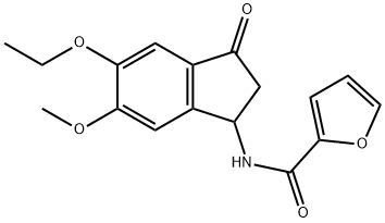 N-(5-ETHOXY-6-METHOXY-3-OXO-2,3-DIHYDRO-1H-INDEN-1-YL)-2-FURAMIDE 结构式