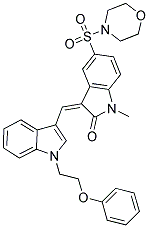 (Z)-1-METHYL-5-(MORPHOLINOSULFONYL)-3-((1-(2-PHENOXYETHYL)-1H-INDOL-3-YL)METHYLENE)INDOLIN-2-ONE 结构式