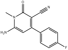 6-AMINO-4-(4-FLUOROPHENYL)-1-METHYL-2-OXO-1,2-DIHYDROPYRIDINE-3-CARBONITRILE 结构式