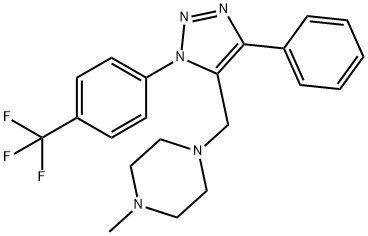 1-METHYL-4-((4-PHENYL-1-[4-(TRIFLUOROMETHYL)PHENYL]-1H-1,2,3-TRIAZOL-5-YL)METHYL)PIPERAZINE 结构式