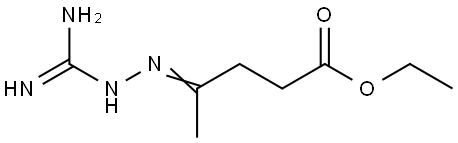 Ethyl 4-((Z)-2-[amino(imino)methyl]hydrazono)pentanoate 结构式