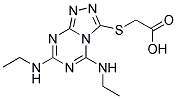 (5,7-BIS-ETHYLAMINO-[1,2,4]TRIAZOLO[4,3-A][1,3,5]TRIAZIN-3-YLSULFANYL)-ACETIC ACID 结构式