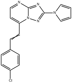 7-(4-CHLOROSTYRYL)-2-(1H-PYRROL-1-YL)[1,2,4]TRIAZOLO[1,5-A]PYRIMIDINE 结构式