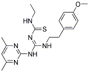 (E)-1-((4,6-DIMETHYLPYRIMIDIN-2-YLAMINO)(4-METHOXYPHENETHYLAMINO)METHYLENE)-3-ETHYLTHIOUREA 结构式