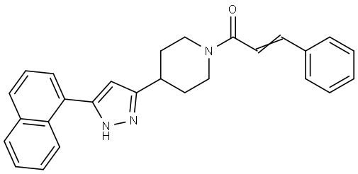 (E)-1-(4-[5-(1-Naphthyl)-1H-pyrazol-3-yl]piperidino)-3-phenyl-2-propen-1-one 结构式