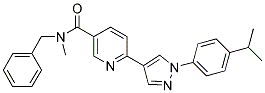 N-BENZYL-6-[1-(4-ISOPROPYL-PHENYL)-1H-PYRAZOL-4-YL]-N-METHYL-NICOTINAMIDE 结构式