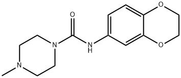 N-(2,3-Dihydro-1,4-benzodioxin-6-yl)-4-methyltetrahydro-1(2H)-pyrazinecarboxamide 结构式