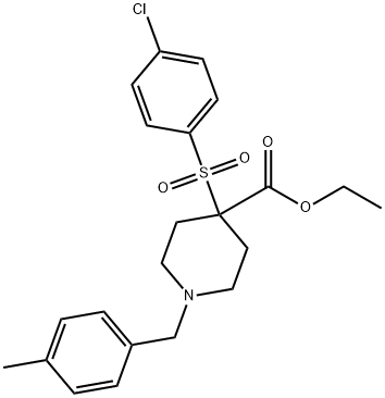 ETHYL 4-[(4-CHLOROPHENYL)SULFONYL]-1-(4-METHYLBENZYL)-4-PIPERIDINECARBOXYLATE 结构式