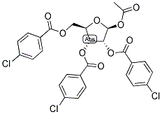 ACETYL 2,3,5-TRI-O-P-CHLOROBENZOYL-BETA-D-RIBOFURANOSIDE 结构式