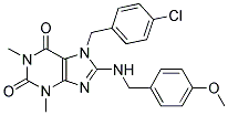 7-(4-CHLOROBENZYL)-8-(4-METHOXYBENZYLAMINO)-1,3-DIMETHYL-1H-PURINE-2,6(3H,7H)-DIONE 结构式