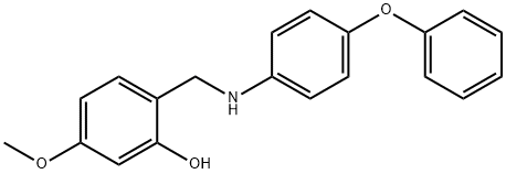 5-METHOXY-2-[(4-PHENOXYANILINO)METHYL]BENZENOL 结构式