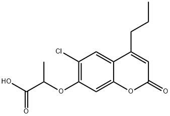 2-(6-氯-2-氧代-4-丙基-苯并吡喃-7-基)氧基丙酸 结构式