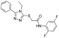 N-(2,5-DIFLUOROPHENYL)-2-[(4-ETHYL-5-PHENYL-4H-1,2,4-TRIAZOL-3-YL)SULFANYL]ACETAMIDE 结构式