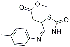 METHYL ((4E)-4-[(4-METHYLPHENYL)IMINO]-2-OXO-1,3-THIAZOLIDIN-5-YL)ACETATE 结构式