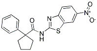 N-(6-NITROBENZOTHIAZOL-2-YL)(PHENYLCYCLOPENTYL)FORMAMIDE 结构式