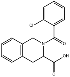 2-(2-氯苯甲酰)-1,2,3,4-四氢异喹啉-3-羧酸 结构式