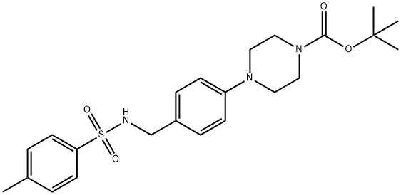 TERT-BUTYL 4-[4-(([(4-METHYLPHENYL)SULFONYL]AMINO)METHYL)PHENYL]TETRAHYDRO-1(2H)-PYRAZINECARBOXYLATE 结构式