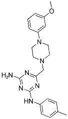 6-((4-(3-METHOXYPHENYL)PIPERAZIN-1-YL)METHYL)-N2-P-TOLYL-1,3,5-TRIAZINE-2,4-DIAMINE 结构式