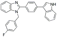 1-(4-FLUORO-BENZYL)-2-[4-(1H-INDOL-3-YL)-PHENYL]-1H-BENZOIMIDAZOLE 结构式
