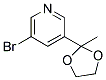 3-BROMO-5-(2-METHYL-1,3-DIOXOLAN-2-YL)PYRIDINE 结构式