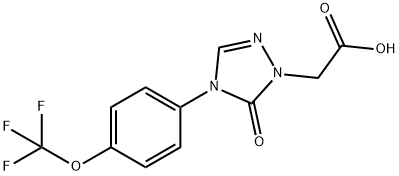 2-(5-Oxo-4-[4-(trifluoromethoxy)phenyl]-4,5-dihydro-1H-1,2,4-triazol-1-yl)acetic acid 结构式