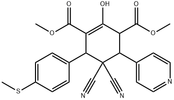 DIMETHYL 5,5-DICYANO-2-HYDROXY-6-[4-(METHYLSULFANYL)PHENYL]-4-(4-PYRIDINYL)-1-CYCLOHEXENE-1,3-DICARBOXYLATE 结构式