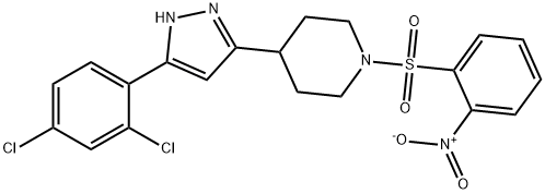 4-[5-(2,4-DICHLOROPHENYL)-1H-PYRAZOL-3-YL]-1-[(2-NITROPHENYL)SULFONYL]PIPERIDINE 结构式