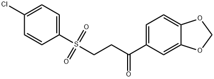1-(1,3-BENZODIOXOL-5-YL)-3-[(4-CHLOROPHENYL)SULFONYL]-1-PROPANONE 结构式