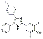 4-[4-(-FLUOROPHENYL)-5-(4-PYRIDINYL)-1H-IMIDAZOL-2-YL]-[2,6-3H]-PHENOL 结构式