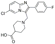 1-[6-CHLORO-2-(4-FLUORO-PHENYL)-IMIDAZO[1,2-A]-PYRIDIN-3-YLMETHYL]-PIPERIDINE-4-CARBOXYLIC ACID 结构式