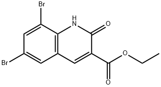 ETHYL 6,8-DIBROMO-2-OXO-1,2-DIHYDRO-3-QUINOLINECARBOXYLATE 结构式