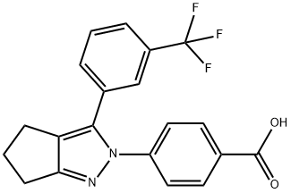 4-[3-[3-(TRIFLUOROMETHYL)PHENYL]-5,6-DIHYDROCYCLOPENTA[C]PYRAZOL-2(4H)-YL]BENZENECARBOXYLIC ACID 结构式