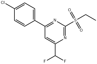 4-(4-氯苯基)-6-(二氟甲基)-2-(乙磺酰基)嘧啶 结构式