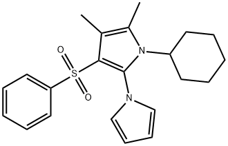 1-CYCLOHEXYL-2,3-DIMETHYL-4-BENZENE SULPHONYL-5-(1-PYRROLO)-PYRROLE 结构式