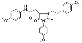 2-(3-(4-METHOXYPHENETHYL)-1-(4-METHOXYPHENYL)-2,5-DIOXOIMIDAZOLIDIN-4-YL)-N-(4-METHOXYPHENYL)ACETAMIDE 结构式