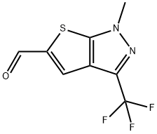 1-甲基-3-(三氟甲基)-1H-噻吩并[2,3-C]吡唑-5-甲醛 结构式