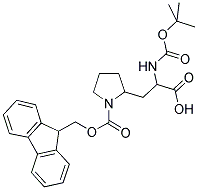 2-(2-TERT-BUTOXYCARBONYLAMINO-2-CARBOXY-ETHYL)-PYRROLIDINE-1-CARBOXYLIC ACID 9H-FLUOREN-9-YLMETHYL ESTER 结构式