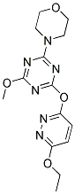 2-[(6-Ethoxypyridazin-3-yl)oxy]-4-methoxy-6-morpholin-4-yl-1,3,5-triazine 结构式